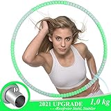 VICELEC Hula Hoop Reifen Erwachsene - Hula Hoop Reifen Fitnesskreis Reifen mit Stabiler Edelstahlkern, Premium Schaumstoff, 8 Abschnitt Abnehmbares Design für Fitness/Sport/Weight Loss/Bauchformung
