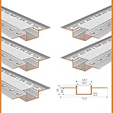 alupona® | Kizar 20 LED Profil Trockenbau | 5 x 2 Meter Profil mit milchiger Abdeckung | für LED Streifen bis 20mm Breite | perfekt für Einbau in Rigips Decken und Wand |