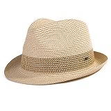 Comhats Strohhut Panamahut Sonnenhut Fedora Hut Handgemacht Herren beige M