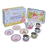 Lucy Locket – „Prinzessin“ Mini-Teeservice aus Metall – 14-teiliges Teeservice für Mädchen und Jungen – Spielgeschirr fü