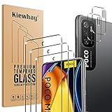 Kiewhay Schutzfolie Kompatibel mit Xiaomi Redmi Note 10 5G/ Poco M3 Pro 5G Panzerglas 6,5'', 3x Schutzfolie +2x Kamera Panzerglasfolie, [9H Härte] 99,99% HD Panzerglas folie - 5 Stück