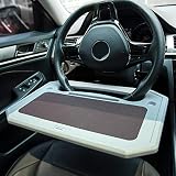 TICARVE Lenkrad Schreibtisch Multifunktional Auto Tisch Tragbare Lenkrad Tisch Laptop Tablett Auto Esstisch mit Getränkehalter für Die Passen Meisten Lenkräder von Fahrzeugen Ausgeleg