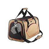 HUNTER KANSAS Tragetasche für Hunde und Katzen, zusammenfaltbar, 50 x 30 x 30 cm, beige/