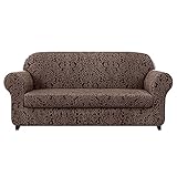 GHJA Damast Sofabezug Stretch Wingback Stuhl Schonbezüge, Sesselbezug Elastischer Elastisch Sesselbezug ​mit Blumen Muster Dekorative Bezug Husse für O