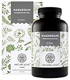 NATURE LOVE® Magnesium – 660mg (400mg elementar) je Kapsel - 365 Kapseln (Jahresvorrat) - Höher konzentriert als Magnesiumcitrat - Laborgeprüft, hochdosiert, vegan, in Deutschland p