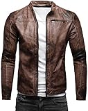 Crone Epic Herren Lederjacke Basic Echtleder Jacke (M, Vintage Havanna (Rindsleder))