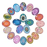 PandaHall Elite & reg Glas Oval Flatback Cabochons für DIY-Projekte, Mischfarbe, 40x30x8