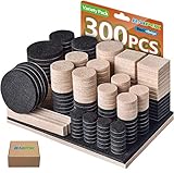 Filzgleiter Selbstklebend Set 300 Stück - Zwei Farben (Schwarz 130 + Beige 110) Möbelgleiter Filz Pads - Filz für Stühle Bodengleiter- Stuhl Filzgleiter Effektiver Schutz Ihrer Möbel & Holzfußbö