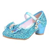 MRULIC Kleinkind MäDchen Schuhe Prinzessin Hochzeit Pumps Schuhe FüR Kinder Sandalen Mit Bowknot Prinzessin Schuhe Tanzschuhe Geburtstag Geschenk TanzkostüM(Blau,31)