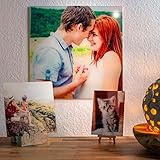 Echtglasbild personalisieren – Foto + Text selbst gestalten | bruchsicheres Glas in brillanter Fotoqualität | Fotogeschenk Sunnywall® + Gratis Geschenkkarte 20 cm x 20