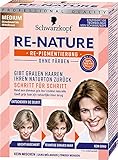 RE-NATURE Frauen Mittelblond bis Mittelbraun (3 x 145 ml), Re-Pigmentierungs-Creme, stellt ohne Haare färben die Naturhaarfarbe wieder her und kaschiert schonend graue H