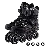 Herren Damen Inliner Inlineskates | 82A Rollen | ABEC9 Chrome Kugellager | Unisex Fitness Skates für Erwachsene (Black, 37)