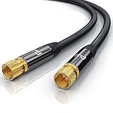 CSL - 7,5m SAT Kabel HDTV 135dB - Premium SAT Koaxialkabel Satellitenkabel F Stecker - TV HDTV Radio DVB-T DVB-C DVB-S DVB-S2 - Abschirmmaß 135db 75 Ohm - hochdichte 4-Fach Schirmung - schw