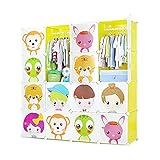 OPNIUNIU Kombischrank Große tragbare Schränke 14,5'X14.5 Tiefe Cube Aufbewahrungsschlafzimmer Armoire-Speicherorganisator 12 Würfel Kombination Armoire-zufälliges Muster Stoffschrank (Color : Yellow)