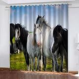 TTBBBB Verdunkelungsvorhang Kinderzimmer Tier weiß 1 B 300 x H 270 cm Soft Blickdicht Vorhang Gardinen Raumverdunkelung mit Ösen Ösenvorhang für Schlafzimmer Wohnzimmer 2er S