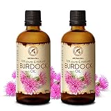 Klettenwurzelöl 200ml - 2x100ml - 100% Rein Klettenwurzel Öl - Arctium Lappa Wurzel - Klettenöl - Bestes Kuröl und Haaröl für Haarpflege - Burdock O