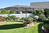 XL Leco Oval Sonnenschirm 2,70x4,60m Garten Markt Schirm Sonnenschutz g