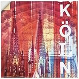 Artland Wandbild selbstklebend Vinylfolie 50x50 cm Wanddeko Wandtattoo Köln Skyline Stadt Kölner Dom Abstrakt Modern Q4CG