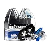 LETRONIX Halogen Auto Lampen H7 12V 8500K Kalt Weiß Xenon Optik Gas Ultra White Look Birnen Lampe Abblendlicht Nebelscheinwerfer Fernlicht Kurvenlicht Zulassung E-Prüfzeichen (LED Optik) (H7 55W)