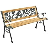 ArtLife Gartenbank Venezia – 2-Sitzer Holzbank mit Armlehnen & Rückenlehne – wetterfeste Sitzbank 122x54x73 cm - Seitenelemente aus G