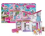 Barbie FXG57 - Malibu Haus Puppenhaus 60 cm breit mit +25 Zubehörteile, Puppen Spielzeug ab 3 Jahren, Mehrfarbig