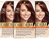 Diadem Schwarzkopf Seiden-Color-Creme, hochwertige Haarfarbe 730 Rotebuche Stufe 3, 3er Pack (3 x 170 ml)