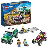 LEGO 60288 City Rennbuggy-Transporter, Spielzeug-Set mit Rennwagen und Autotransporter, LKW-Spielzeug ab 5 J