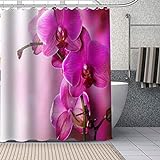 MELVW Duschvorhang Orchidee Duschvorhang Badvorhang waschbares Polyestergewebe für Badewannenkunstdek