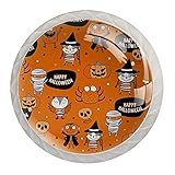 WARMFM Kürbisse zu Halloween Möbelknöpfe 4er Set für Zuhause, Büro, Küche, Badezimmerschrank, Kommode und Schrank 1,37 Z