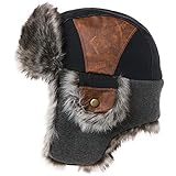 Comhats schwarz warme Baumwolle Trappermütze Bomber Hut Unisex Fliegermütze Fellmütze Erwachsenen für H