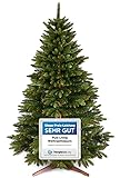 Premium Weihnachtsbaum künstlich 220cm - Naturgetreu, Extra dichte Zweige, Made in EU - Inkl. Holzständer, Tasche – Pure Living Tannenb