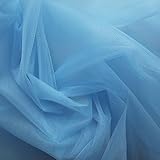 Balsara's 1/2 m | hellblau steifer Netzstoff Tutu Tüll Stoff himmelblau/Mittelblau Netzmaterial Hochzeit Schleier Brautkleid Material Meterware verkauft von 1 Meter E