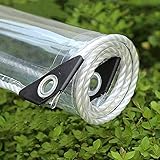 OIURFE Abdeckplane Transparente mit Ösen, 0,3mm Klare wasserdichte PVC Plane, Vielseitige Gemüseabdeckung für Pavillons Pavillon Terrassen Windschutz,0.8x1.5m/2.6x4.9