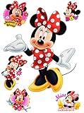 alles-meine.de GmbH 6 TLG. Set _ Wandtattoo / Sticker -  Minnie Mouse  - Wandsticker + Fenstersticker - Aufkleber für Kinderzimmer - Maus Playhouse / Mädchen - Kinder - W