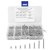 Yageartbtfed Senkkopfschrauben Edelstahl 800 Stück Holzschrauben Set Dübel Schrauben Set Selbstschneidende Schrauben mit Aufbewahrungsbox für Holz, Möbel oder Heimwerker M2 x (4 mm - 20 mm)