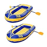 2-er Kajak Aufblasbar Im Set,2-Personen Zweierkajak Kanu mit Paddel,Pumpe,Tasche,Doppel-Kajak-PVC-Schlauchboote Doppel-Rafting-Boote Doppel-Schlauchboote,192 X 115 cm (2 Set)