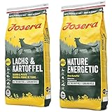 JOSERA Lachs & Kartoffel (1 x 15 kg) | getreidefreies Hundefutter|1er Pac & Nature Energetic (1 x 15 kg) | getreidefreies Hundefutter ohne Kartoffeln | 1er Pack