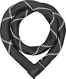 ABUS Kettenschloss Iven Chain 8210 – Fahrradschloss aus gehärtetem Stahl – mit Kunstfaserummantelung – ABUS-Sicherheitslevel 10 – 110 cm – Schw