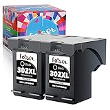 Foiset Remanufactured Cartouches d'encre Remplacement Pour HP302 302 XL (2 Schwarz) Pour Deskjet 3630 2130 3630 3634 Envy 4520 4521 4524 4527 Officejet 3831 3830 3833 3835 4650 5232