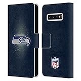 Head Case Designs Offizielle Zugelassen NFL LED Seattle Seahawks Artwork Leder Brieftaschen Handyhülle Hülle Huelle kompatibel mit Samsung Galaxy S10