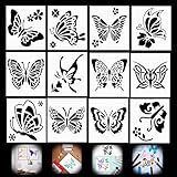 1 Pcs Schablonen Schmetterlinge, Schmetterling Vorlage, Malschablonen Muster, Wiederverwendbare Schablonen, Schablonen Kinder Set für Malerei, Geburtstagskarten, Wanddekoration, Stein, Holz Möb