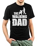 Shirtinator Lustiges T-Shirt für Herren Männer I Geschenk für (werdenden) Papa I The Walking Dad I Original (Schwarz, XXL)