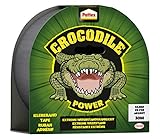Pattex Crocodile Power Klebeband, starkes Gewebeband mit doppelter Dicke, extreme Widerstandsfähigkeit für schwierigste Reparaturen, Duct Tape für verschiedene Materialien, silber, 1 x 30