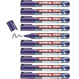 edding 360 Whiteboard-Marker, violett, 10 Whiteboard-Stifte, runde Spitze, 1,5-3 mm, Whiteboard-Stift, trocken abwischbar, für Whiteboards, Flipcharts, Pinnwände, Magnet- und M