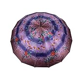 XJYJF Regenschirm starker Langer Regenschirm for Frauen Männer Winddicht Multicolor dauerhaft Leichter ärgerlicher Auto offener Regenschirm ，Sonnenschutz (Color : 09flower, Size : Free)