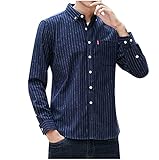 Herrenbekleidung Verkauf Herren Beliebte Streifen Prining Business Casual Mode Hemd Tops Knopf Mantel Gentleman Warm Herren Polo Rugby Hemden Patchwork Tops Größe S-XXXXXL, Navy1, XXL