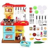 deAO Kinder-Küchenspielset “My Little Chef”(“Mein kleiner Koch”) mit 30-teiligem Zubehör in den Farben Rot oder Pink