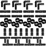 Basicon 40 Stücke Bewässerung Anschluss Kit für Schläuche, PE T Stücke Winkel Stücke Kupplungen End Kappen Stopfen Widerhaken Schlauch Verbinder für 16mm Garten Tropf Sprinkler Anlag