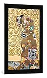 Gerahmtes Bild von Gustav Klimt Die Erfüllung Um 1909. Werkvorlage zum Stocletfries, Kunstdruck im hochwertigen handgefertigten Bilder-Rahmen, 40x60 cm, Schw