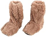 infactory Hausschuhe: Aufwärmbare Flausch-Stiefel mit Leinsamen-Füllung, Größe 39-41 (Wärmende Socken)
